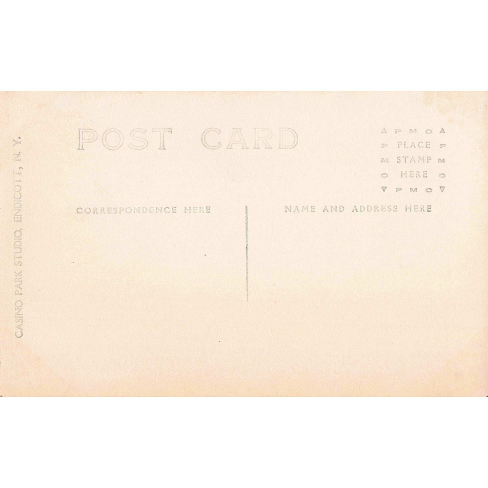 Antique RPPC Three Men Studio Portrait Casino Park Studio Endicott NY Postcard - Picture 2 of 2